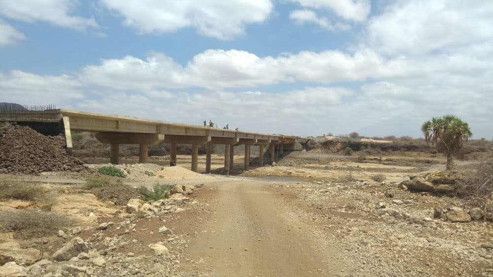 Gotu bridge in Kenya. Construction work along the LAPSSET corridor.