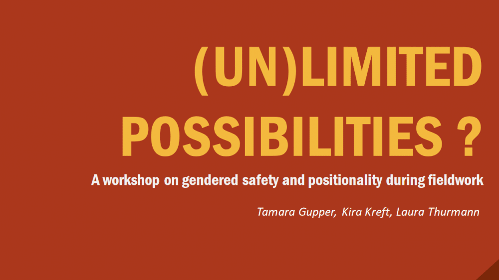Event flyer of the workshop on gendered safety and positionality in the field