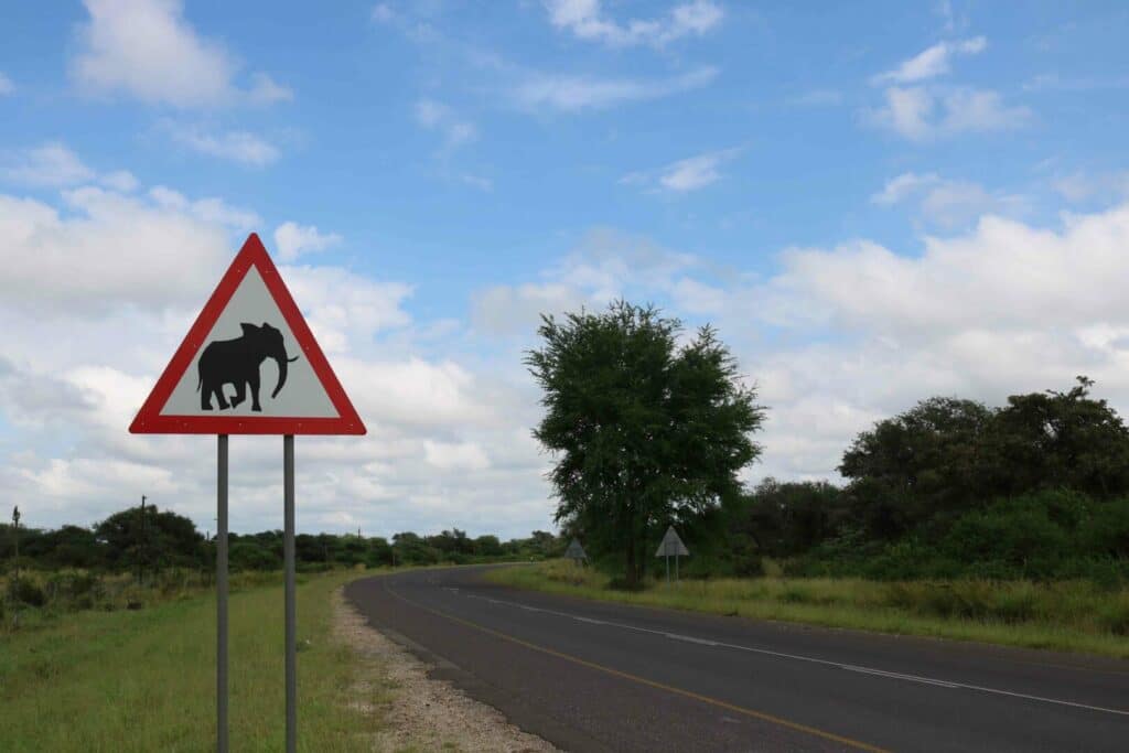 Elephant warning sign
