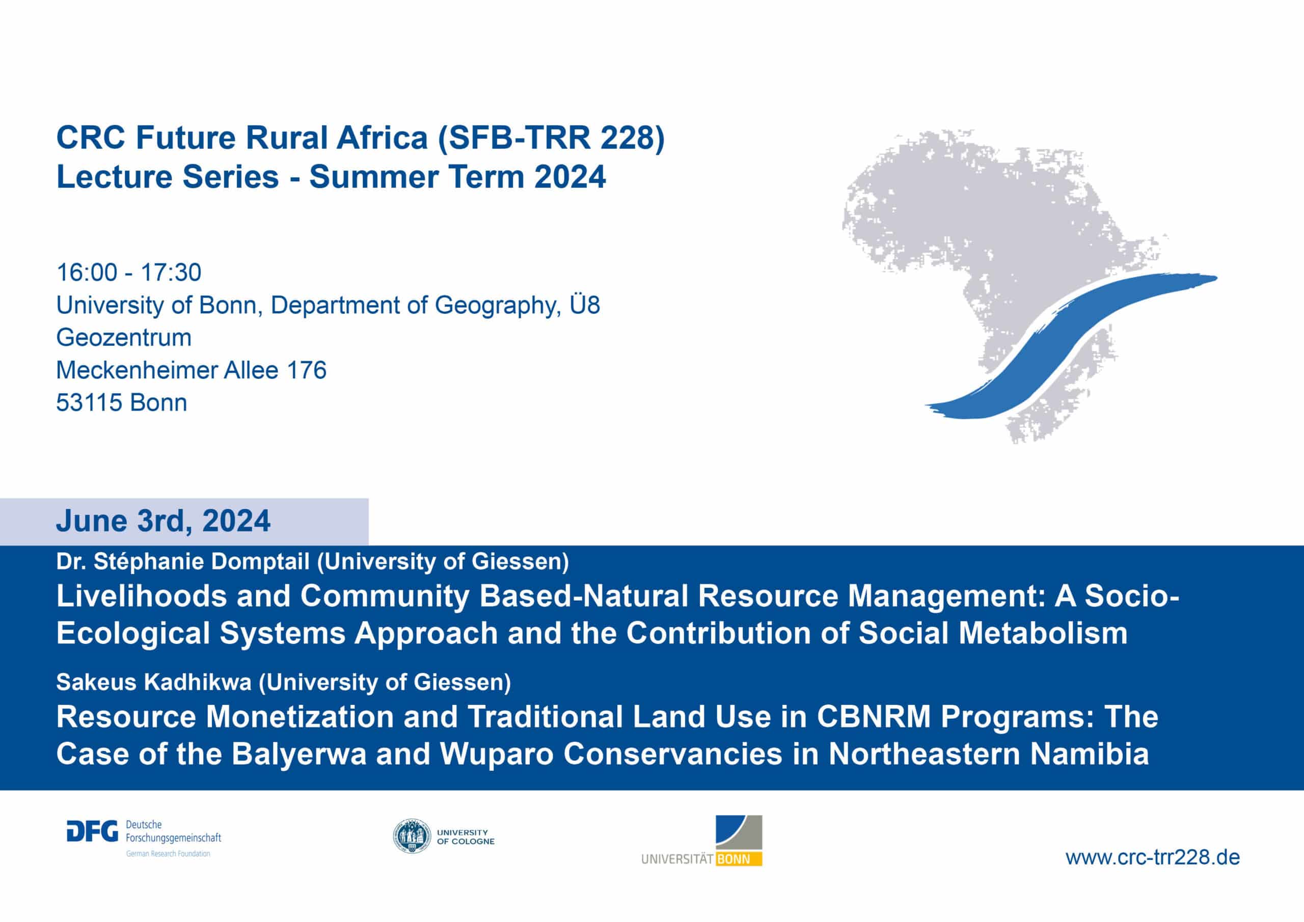 poster for a public lecture by the crc future rural africa