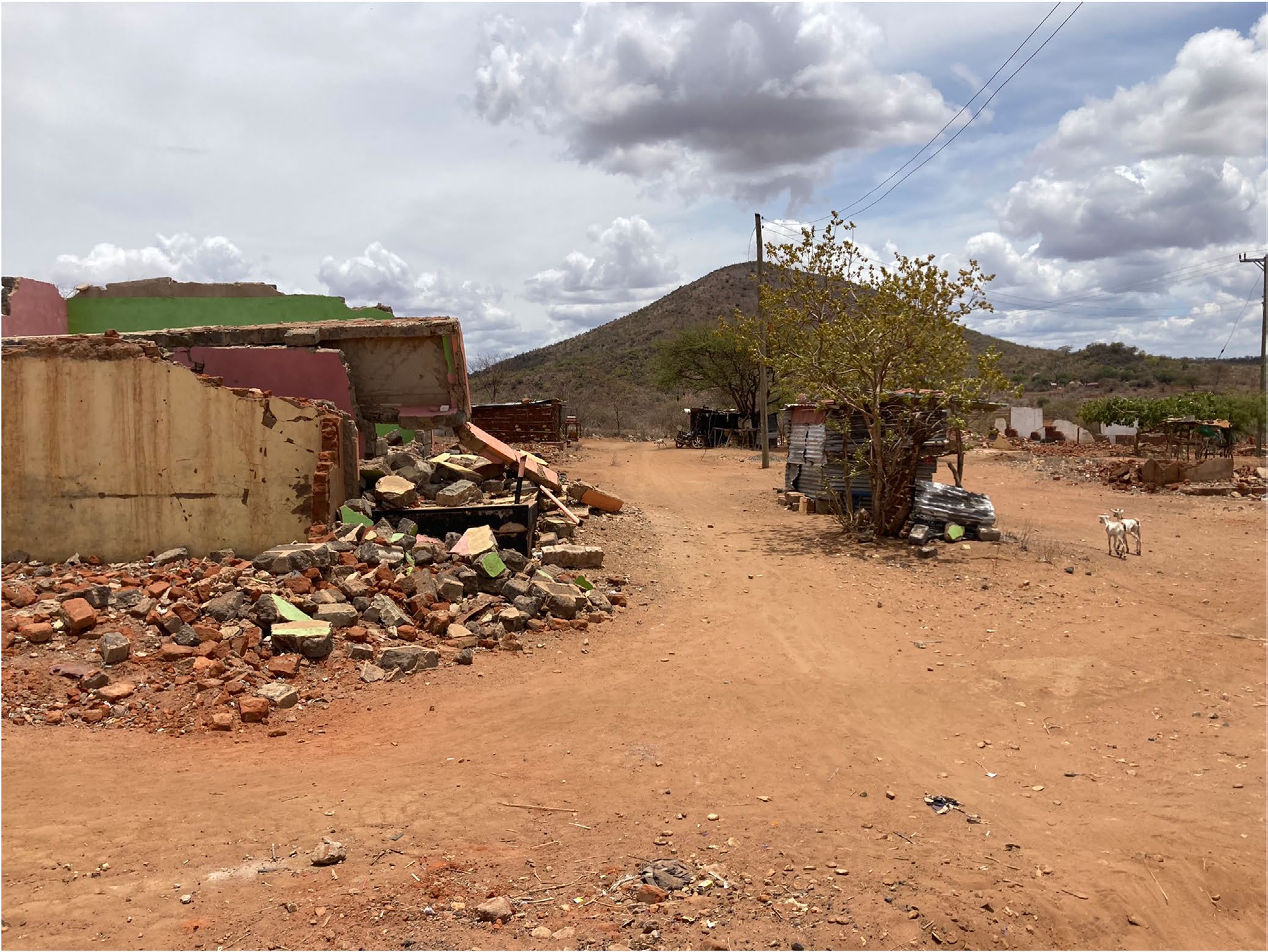 The remnants of the violent evictions in Ndunguni Market in 2023